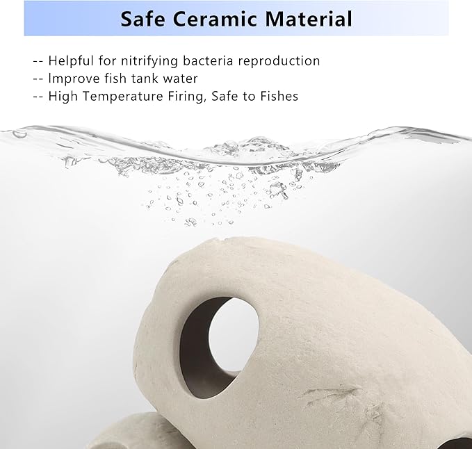 Aquarium Decorations Large Stackable Ceramic Cave Betta Fish Tank Accessories Large Rock Cave Decor 3-Piece Set