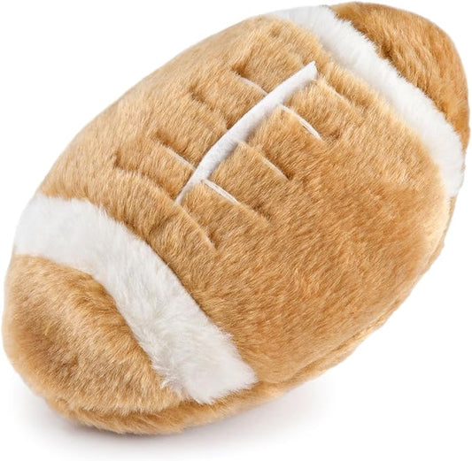 Jeffers Pet Plush Dog Toy with Squeaker, Sports Football 8" - Soft Crinkle Fabric, Safe & Durable, Healthy Fun for Small & Medium Dogs, Interactive Play, Fetch, Tug - Best Gift for Active Games