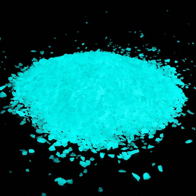 Shiny Stone Glow in The Dark Gravel Stones Rocks, Aquarium Gravel, Glow Rocks Stones,Decorative Rocks for Fish Tank Aquarium Garden Planter Landscape Decoration,280g/10oz (3-5mm, Aqua)
