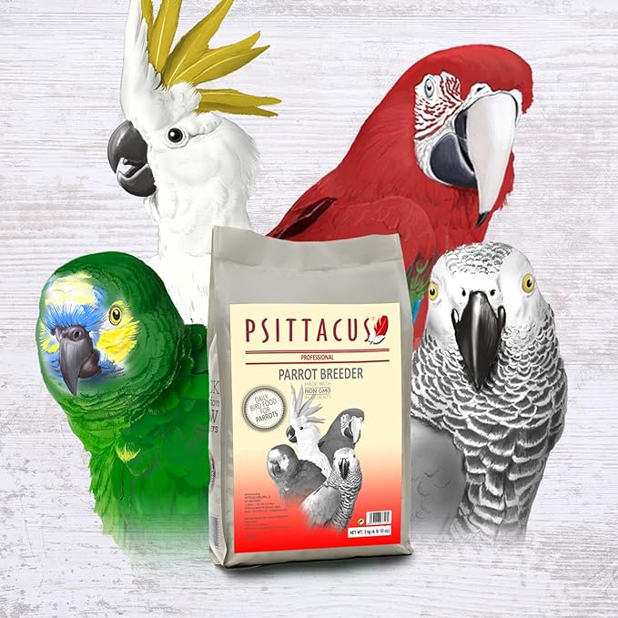 Psittacus Parrot Breeder 6.6 lb | Complete Pellet Diet for Caiques, Macaws, African Greys and Amazonas | Premium Food for Birds, 100% no-GMO
