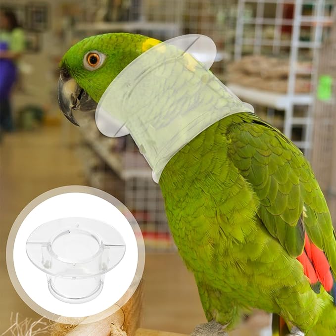 POPETPOP Bird Collar Pet Parrot -bite Collar, Grab Feather Lick Wound Healing Safety Practical Neck Cover for Macaw African Parakeet Cockatiel