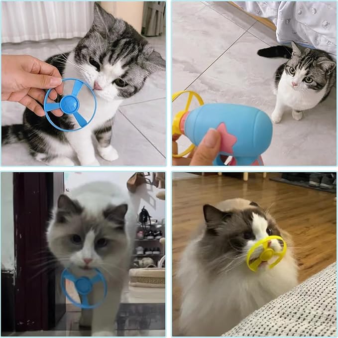 Cat Fetch Toy, Interactive Flying Cat Toy with 20 Propellers, Kitten Tracks Toy for Training Hunting Chasing