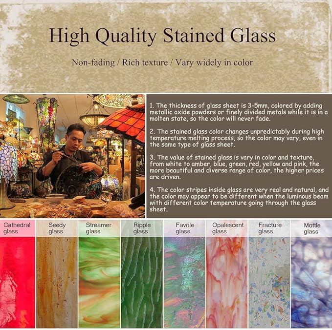 Bieye W10060 Tropical Birds Tiffany Style Stained Glass Window Panel with 3 Pieces Hanging Successively Within Chains, 10" W x 39" H