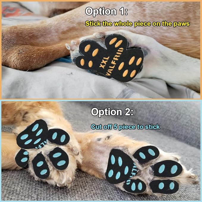 Dog Paw Pads Anti-Slip Paw Protector,15 Sets-60 Pads Keeps Dogs from Slipping On Hardwood Floors,Traction Control Non-Skid Stronger Adhesive for Senior Dogs and Weak Paws Multicolor XXXL