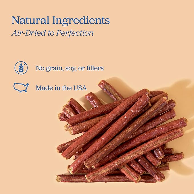 Downtown Barkery Meat Sticks - Air-Dried Chicken Jerky Dog Treats Made in USA for All Breeds and Sizes - Grain-Free Dog Treats Without Artificial Flavors - Chicken with Blueberry & Turmeric, 8 Oz