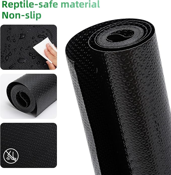 Bearded Dragon Tank Flooring, Reptile Tank Mat for Leopard Gecko, Snake, Lizard and Tortoise, Reptile Carpet Floor Liner for Lizard Cage, Cuttable Reptile Carpet Rolled, Substrate for Reptile Tank