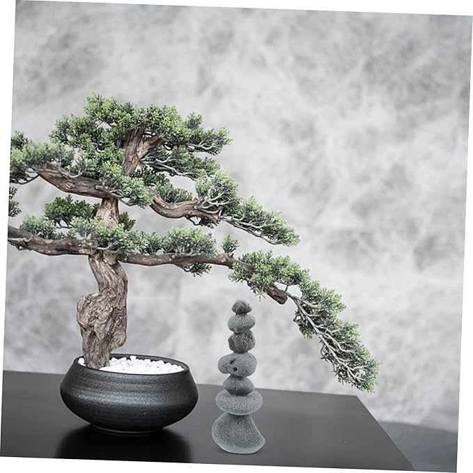 Zen Micro Landscape Rockery Ornament Decorative Bonsai Landscaping Stone for Aquarium Garden and Outdoor Vivid Scenery Simulation Rockery Statue