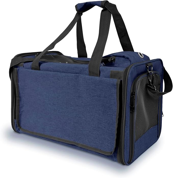 Medium Cat Carrier Large Cat 15 lbs+ Soft Pet Carrier Small Puppy/Ventilated 2 Kittens Car Travel Bag Case/Comfy Big Maine Coons 25 Pounds/Soft-Sided Mesh Kitty Products Dark Blue