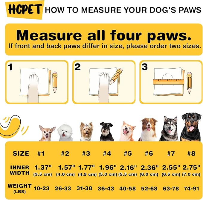Hcpet Dog Shoes, Dog Boots & Paw Protectors for Winter Snowy Days, Rainy Weather, Outdoor Anti-Slip Sole Dog Booties for Hardwood Floor Pink-Leg 1