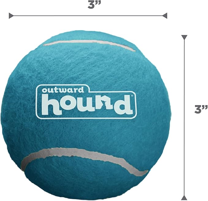Outward Hound Squeaker Ballz 4-Pack Tennis Ball Dog Toys with Squeaker, Interactive Fetch Play for Pets 50 lbs and Over, Training Balls for Indoor & Outdoor Exercise, Large, 3-inch