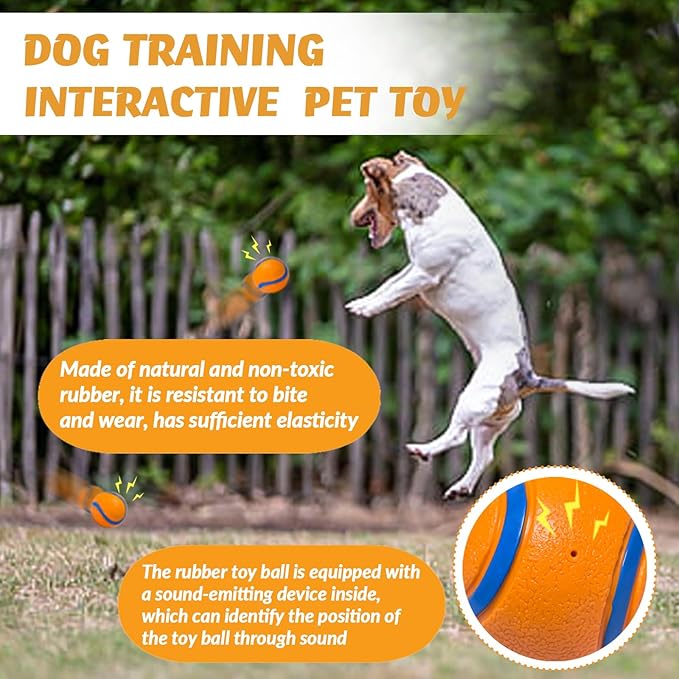 Natural Rubber Sound-Sounding Sog Toy Balls,Dog Toy Ball, with a Groove Design That is Resistant to Bites, Has a High Bounce, Dog Training Interactive Pet Toy, Relieving Pet Anxiety,(small size)2Pack