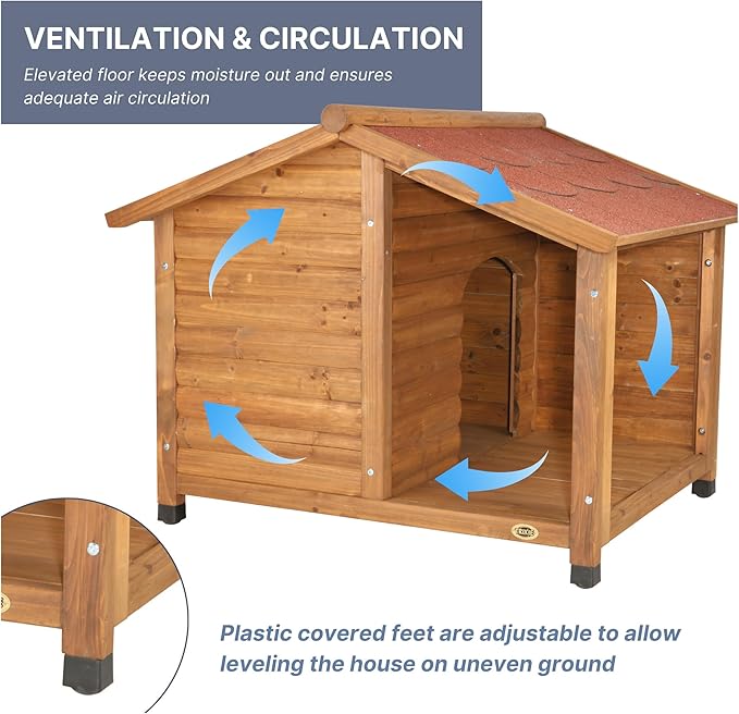 TRIXIE Natura Lodge Dog House, 39.5" L X 35.5" W X 32.5" H