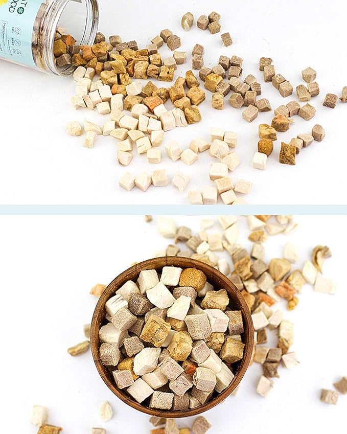 3 in 1 Meat Turtle Food - Chicken & Duck & Fish Meat Natural Freeze Dried Human-Grade Turtle Treats
