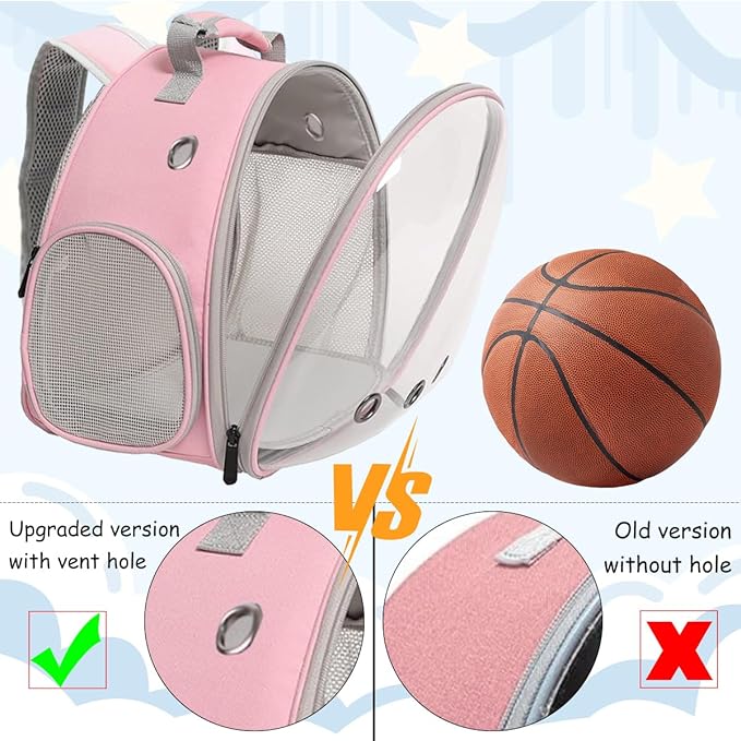 Portable Travel Backpack Habitat for Small Animal, Space Capsule Bubble Window Guinea Pig Bird Bearded Dragon Turtle Carrier Rabbit Squirrel Hamster Cage Breathable Handbag