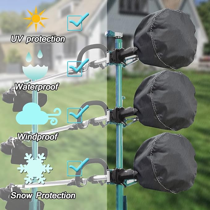 Waterproof Trimmer Cover and Engine Waterproof Cover are Suitable for Trimming Machine, Lawn Mower, Electric Saw, Hedge and Rod Saw. 600D Heavy Oxford Cloth 12D x 15.6h inch(3pack) (grey-600D(3pack))