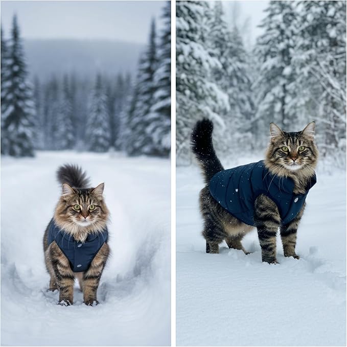 ASENKU Dog Winter Coat - Waterproof Windproof Dog Jacket, Warm Snowproof Doggie Puffer Vest for Cold Weather, Lightweight Snow Coats for Small Medium Large Dogs (XS, Blue)