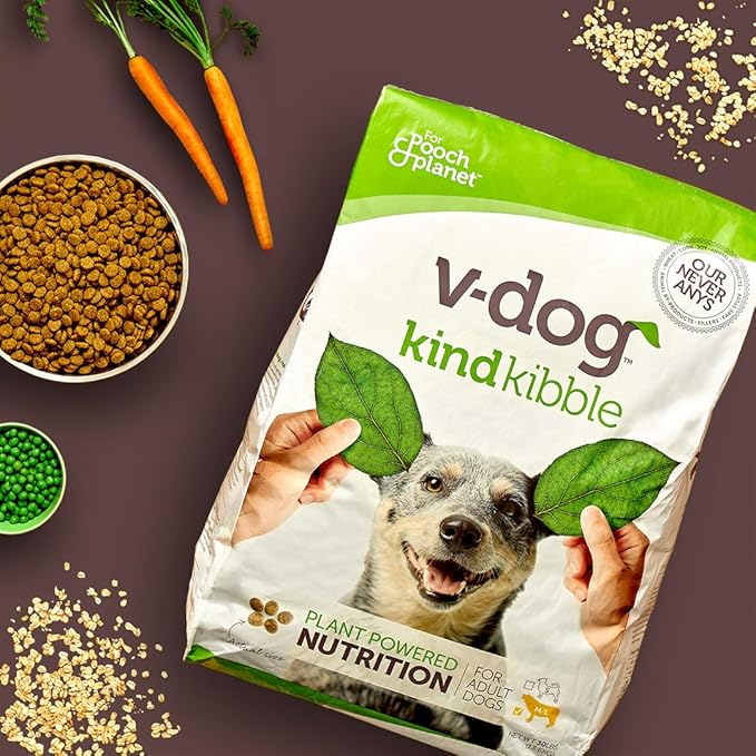 V-dog Vegan Kibble Dry Dog Food, 30 lb, with Plant Based Protein