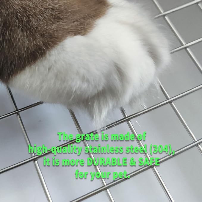 Oncpcare Extra Large Rabbit Litter Box with Grid 22x18in Bunny Litter Tray for Cage XL Potty Training Pan for Adult Rabbit Flemish Giant Rabbits