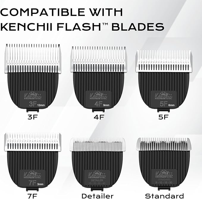Kenchii Flash Dog Clippers for Grooming - 4-in-1 Digital Cordless Dog Grooming Clippers - Precision Pet Grooming Trim, Shape, and Style Effortlessly, White