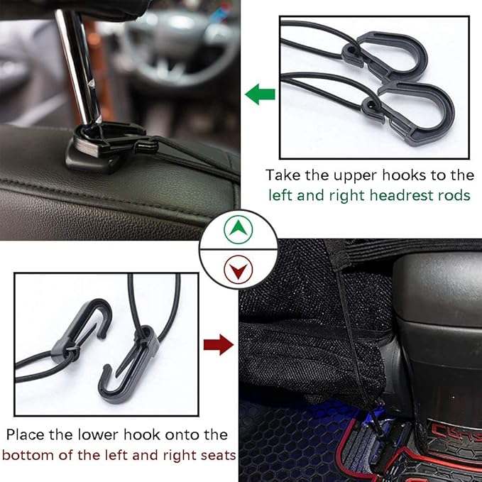 DYKESON Pet Barrier Dog Car Net Barrier with Auto Safety Mesh Organizer Baby Stretchable Storage Bag Universal for Cars, SUVs -Easy Install,Safer to Drive with Pets and Children, 2 Layer