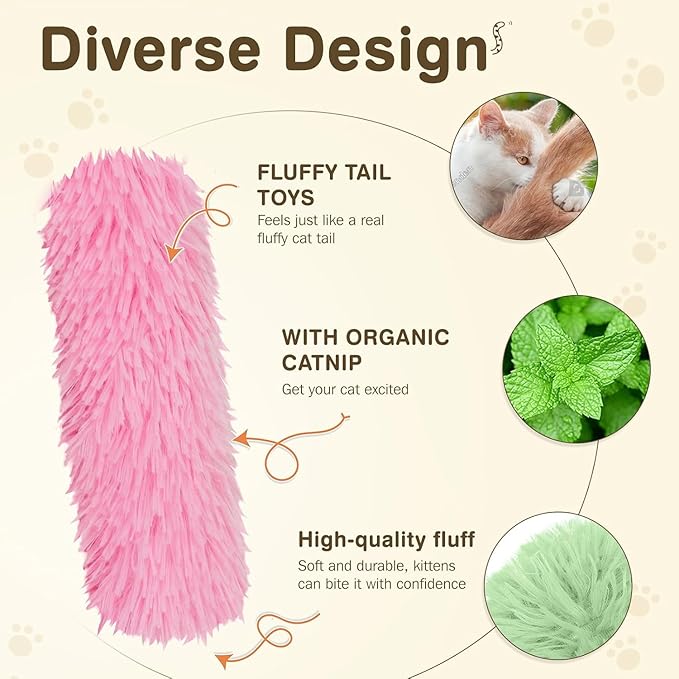 Cat Toys Cat Pillows, 3 Pack Soft and Durable Interactive Cat Kicker Catnip Toys with Catnip Inside, Teething Chew Toy with Crinkle Sound for Indoor Companion