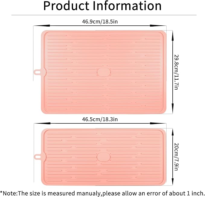 Ptlom Silicone Pet Placemat for Dogs and Cats, Non-Slip Waterproof Dog Feeding Bowl Mats for Food and Water, Small Medium Large Pet Tray Mat Prevent Residues from Spilling onto The Floor, Pink