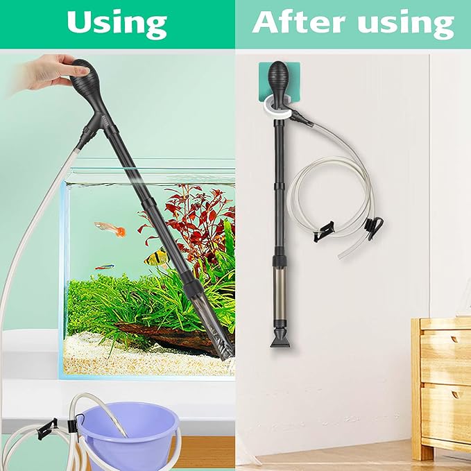 6ft Siphon Aquarium Vacuum Cleaner, Fish Tank Syphon for Water Changer,Gravel Cleaner,Removing Debris and Waste