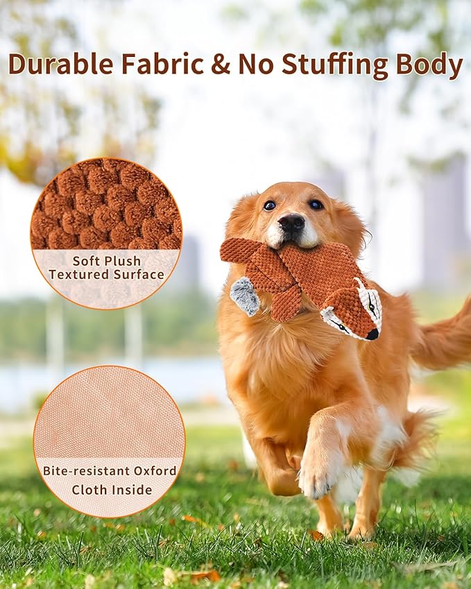 Dog Toys, Squeaky Plush No Stuffing Crinkle Dog Toy for Small Medium Large Dogs, Interactive Puppy Teething Water Bottle Dog Chew Toy