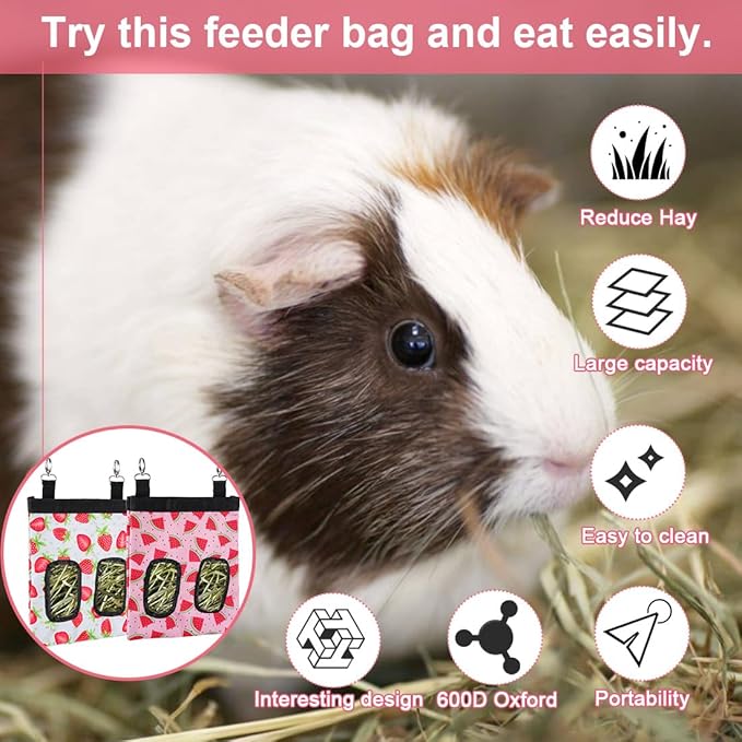DZWLKJ Rabbit Hay Feeder, 600D Polyester, Hay Feede, Watermelon, Rabbit, Guinea Pig, Chinchilla, Hamsters, Small Pets, 1 Pack, Foldable, Lightweight