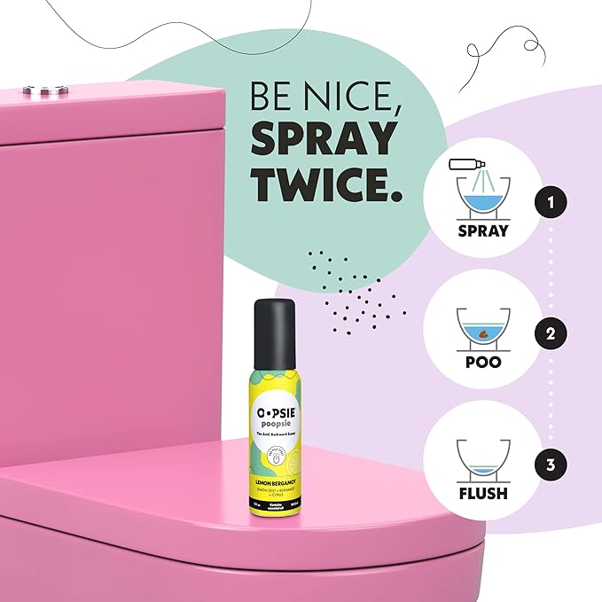Lemon Bergamot Before & After You Go Toilet Spray 2oz - Portable Odor Eliminator