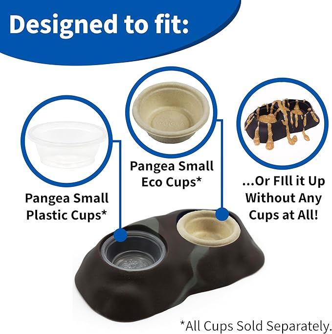 Pangea Ultimate Eco Dish, Crested Gecko Food and Water Bowl for Terrestrial Lizards, Durable Silicone Feeding Accessory for Reptile Terrariums 3.125in x 5.5in (Blue Marble)
