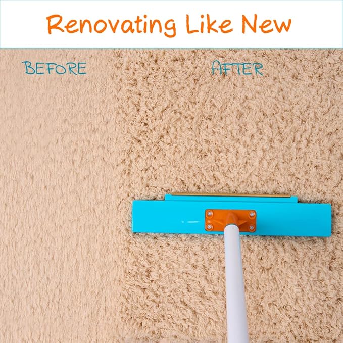 Carpet Rake-Carpet Hair Removal Tool-Carpet Rake to Fluff Carpet-Carpet Scraper Brush Rug Comb Pet Cat Fur Dog Hair Remover for Couch Furniture Carpet Broom