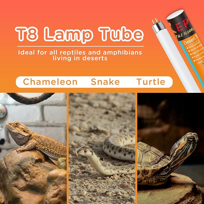 T8 UVB Reptile Light 15W 10.0,UVA UVB Light Bulb for Reptiles,Reptile UVB Lamp Tube for Bearded Dragon