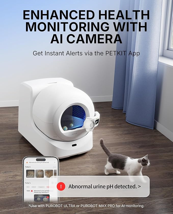 PETKIT 2025 New Urine Monitor Litter, pH Detection Tofu Litter, Superior Clumping 100% Natural Ingredients Plant Cat Litter, Dust-Free and Odor Control, Non-Sticky, Easy Scooping (5.2lb×6bags)