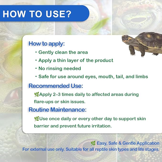 Reptile Skin Repair Spray – Natural Wound Care for Tail Rot, Shell Rot, Sores, Shedding, Burns – Fast Healing for Geckos, Lizards, Turtles,Snake & More