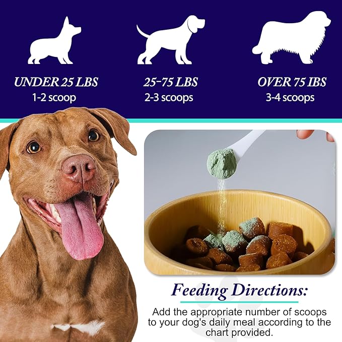 Dog Dental Powder - Dog Teeth Cleaning Powder - Tartar & Plaque Reducer - Bad Breath Solution - Easy Teeth Cleaning for Small, Medium, Large Dogs & Cats