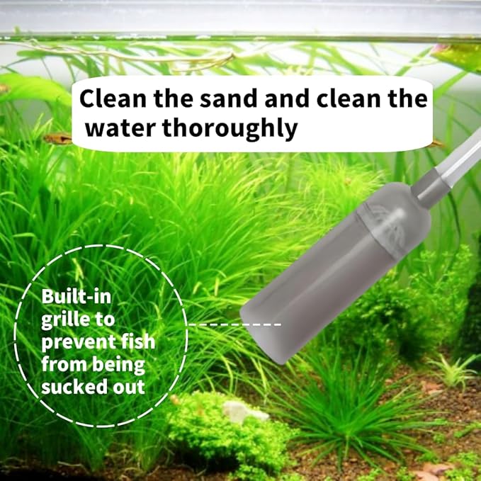 Aquarium Vacuum Gravel Cleaner, Aquarium Siphon, Aquarium Cleaning Tools, Fish Tank Cleaner, Long Hose & Cleaning 1.7m Long, Water Change and Sand Washing, Medium,Small - Fish Tanks