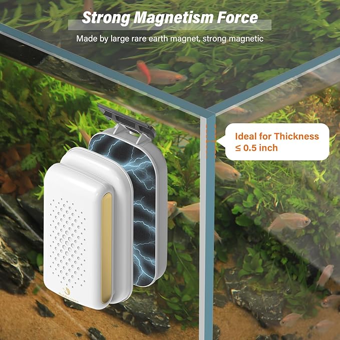 fishkeeper Magnetic Aquarium Fish Tank Glass Cleaner - Exquisite & Super Strong Magnetism, Double Side Floating Algae Scraper Cleaning Tools for 0.1 to 0.7 Inch Glass Tanks (Mini/M/L/XL)