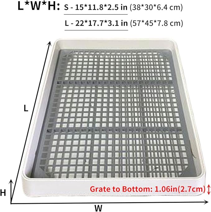 Oncpcare Extra Large Rabbit Litter Box with Grid 22x18in Bunny Litter Tray for Cage XL Potty Training Pan for Adult Rabbit Flemish Giant Rabbits