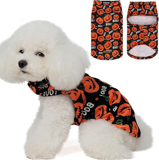 EXPAWLORER Cat Halloween Sweater - Sweaters for Cats Only Soft Warm Pet Clothes, Fall and Winter Pumpkin Coat Pullover Design, Fleece Sweatshirt Clothing Also for Puppy Small Dogs, Large