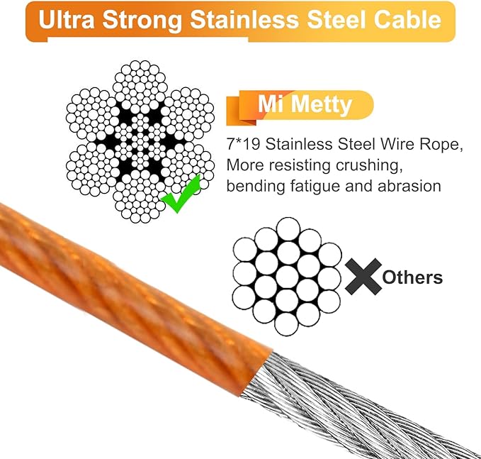 Tie Out Cable for Dogs,100FT Dog Leads,Heavy Duty Tie Out Cable for Large Dogs Up to 125lbs,Durable Dog Runner Tether Line for Outdoor,Yard