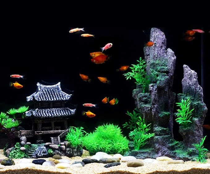 SLOCME Resin Castle Decorations, Multicolor Aquarium Sculpture - Eco-Friendly Fish Tank Castle Ornaments