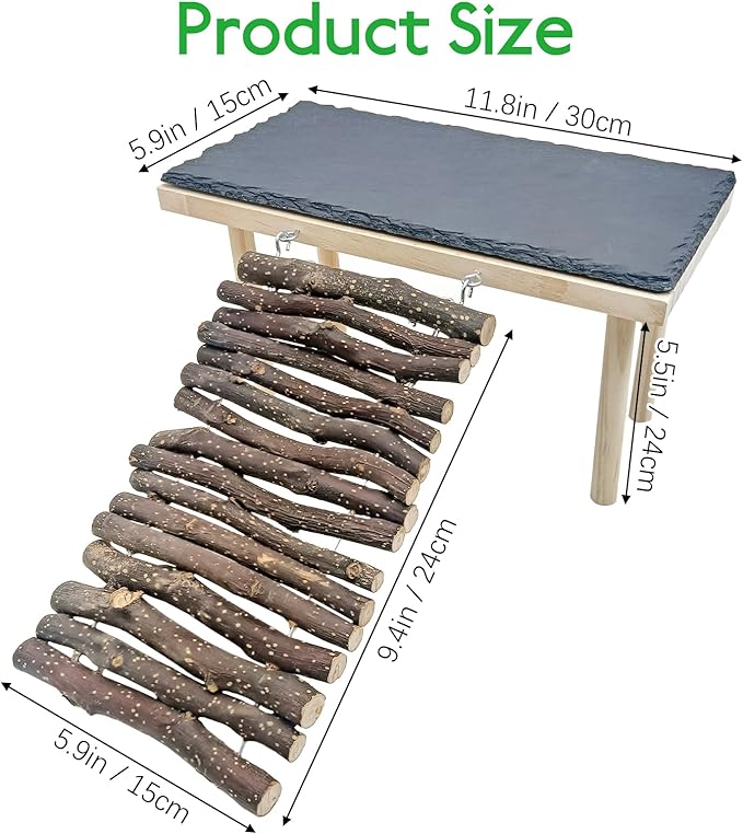 BNOSDM Bearded Dragon Basking Rock Platform with Climbing Ramp Reptiles Hideout Hide Cave Reptile Tank Accessories Suit for Tortoise, Lizard, Toad, Gecko (Small)