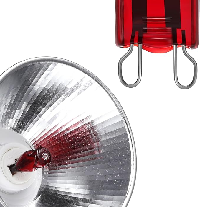 3 Pack G9 Infrared Heat Lamp Bulbs for Reptile, Dimmable Night Red UVA Reptile Heat Lamp, 2 Pin Base Mini Reptile Light Bulb Replacement (25 Watt)