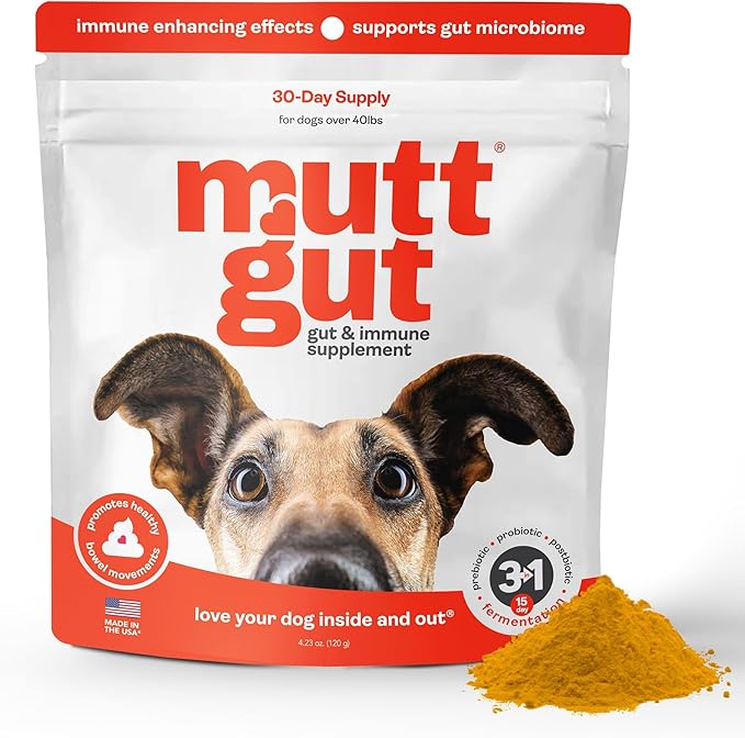 All Natural 3 in 1 Probiotics for Dogs-Postbiotic Powder Supplement-Made in USA- Digestive Enzymes Made with 135 Billion CFUs, Plant-Based Anti-Diarrhea & Antioxidant Dogs Probiotic(120g)