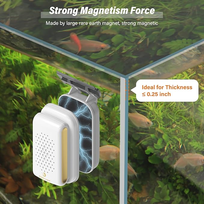 fishkeeper Magnetic Aquarium Fish Tank Glass Cleaner - Exquisite & Super Strong Magnetism, Double Side Floating Algae Scraper Cleaning Tools for 0.1 to 0.7 Inch Glass Tanks (Mini/M/L/XL)