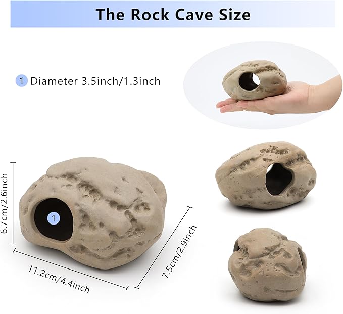 Aquarium Decorations Stackable Ceramic Cave Betta Fish Tank Accessories Rock Cave Decor 6-Piece Set
