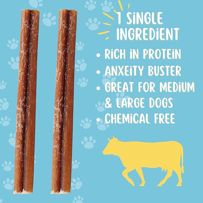 hotspot pets Bully Sticks for Dogs - All Natural Single Ingrediant Beef Bully Bones, Fully Digestible Rawhide Free 100% Bully SticksDog Chews (12 Inch, 6 Count)