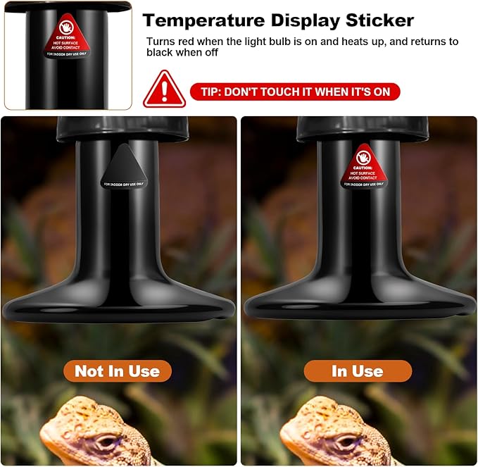 MIXJOY 250W Reptile Heat Lamp 2Pack Ceramic Heat Emitters Reptile Heat Lamp Bulbs, No Light Emitting Ceramic Heat Bulbs for Amphibian Terrarium Reptile Gecko Lizard Bearded Dragon Turtle Chicken Snake