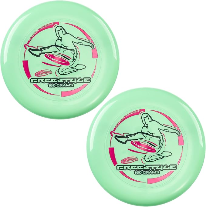 Wham-O Frisbee Freestyle Flying Disc 160g, 10.5 Inch Durable and Flexible Sport Disc for Outdoor Beach Backyard Family Fun